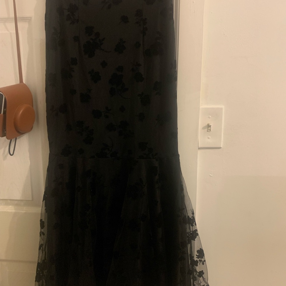 Elegant Black Floral Mermaid Skirt